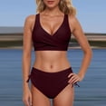 thumbnail image 2 of Kcodviy Women High Waisted Bikini Women S Bathing Suits Push Up Two Piece Plus Size Bathing Suits for Women Shorts Swimsuits Vintage Swimsuit Two Piece Retro Ruched High Waist Print Bikini Set, 2 of 6