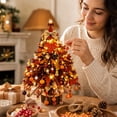 thumbnail image 7 of Aoznliie DIY Beaded Christmas Tree Kit, Maple Bead Kit Christmas Tree for Desk, 8x4 inch Tabletop Christmas Decor for Home Office, Orange, 7 of 7
