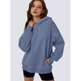 thumbnail image 4 of Womens Oversized Hoodies Comfy Sweatshirts Fall Fashion Outfits Casual Tops Fleece Clothes Aqua Blue XXL, 4 of 6