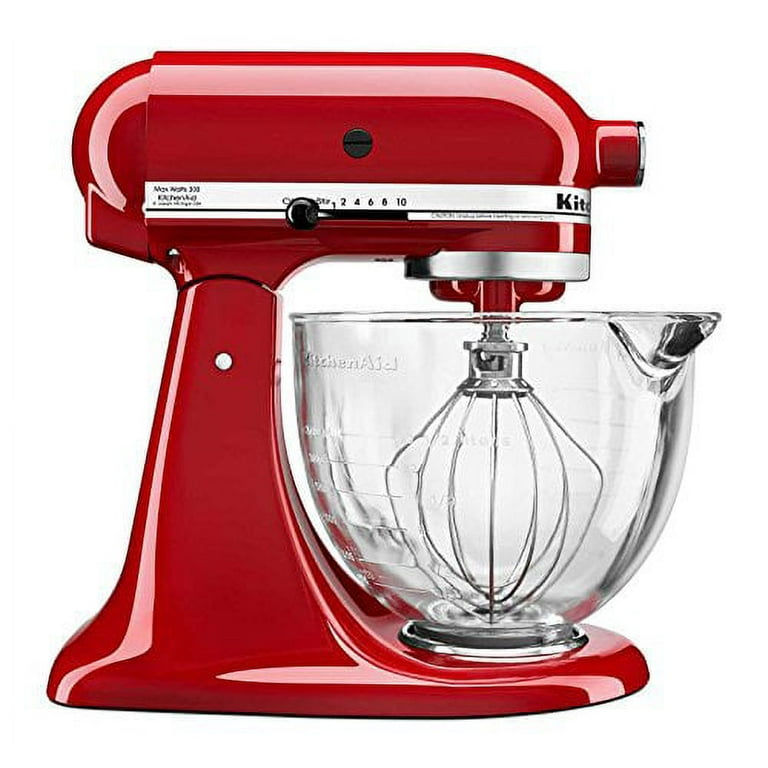  KitchenAid KSM105GBCER 5-Qt. Tilt-Head Stand Mixer with Glass  Bowl and Flex Edge Beater - Empire Red: Home & Kitchen