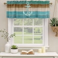 thumbnail image 3 of 2 Pack Valances for Windows, Blue Teal Anchor Window Valances for Living Room/Bedroom/Bathroom, Retro Brown Nautical Coastal Light Filtering Kitchen Curtain Valance Window Treatment 54"W x18" L, 3 of 9