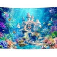 thumbnail image 2 of Ocean Castle Backdrop Princess Underwater Sea Fairy Birthday Wonderland Aquarium Sea Fish Coral Plant Cute Kids Cartoon Decorations Photography Background Banner Photo Booth Studio, 2 of 4
