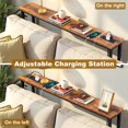 thumbnail image 4 of IVV 39.4" Narrow Console Table with Charging Station (2 AC Outlets & 2 USB Ports), Slim Metal Frame Sofa Table with Anti-Tip Device & Adjustable Feet, for Living Room Apartment, Rustic Brown, 4 of 10