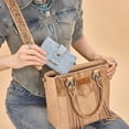 thumbnail image 5 of Montana West Women's Wallets RFID Embossed Floral Trifold Wallet, Jean, 5 of 6