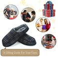 thumbnail image 6 of Men's Memory Foam House Slippers - Cozy, Fuzzy Bedroom Slip-on Loafer Shoes. Warm & Comfy Indoor Outdoor Moccasins. Unique Christmas Gift for Dad, Grandpa, Husband, Boyfriend, Navy Adult Size 12-13, 6 of 7