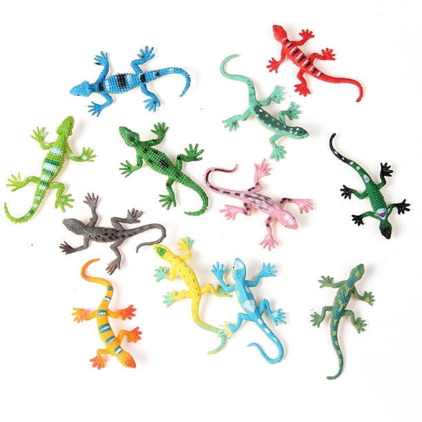 12PCS Assorted Colorful Fake Lizards Action Figure for Reptile Party Simulation PVC Toy Lizards model toys For Kids Collection5 He Qiyong unisex