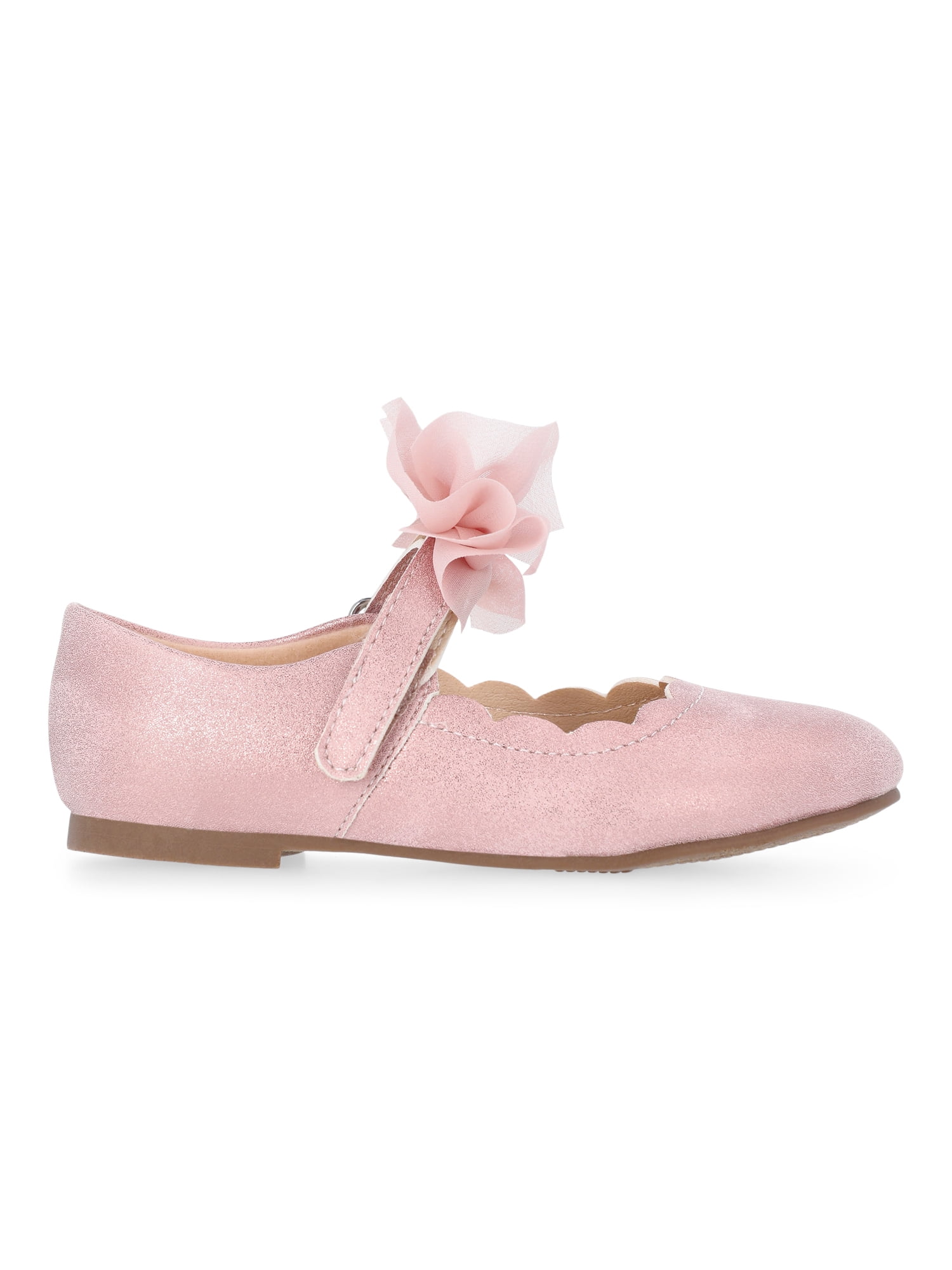 Wonder Nation Baby and Toddler Girls Tulle Bow Ballet Flats