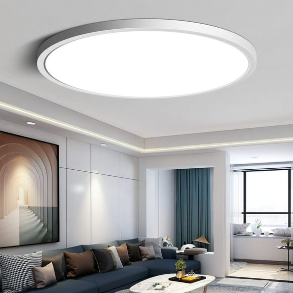 LED Flush Mount Ceiling Light Fixture, Neutral White 4000K, 12 Inch 24W(240W Equivalent), 3200LM, 0.94 Inch Thick Modern Ceiling Lamp, Round Ceiling Lighting for Bedroom Closet Hallway Kitchen