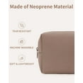 thumbnail image 3 of Travel Makeup Cosmetic Bag Neoprene Waterproof Soft for Women with Large Capacity Portable Pouch Lightweight Toiletry Organizer Purse, Brown, 3 of 6