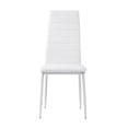 thumbnail image 3 of Modern Dining Chairs Set of 2pc White Metal Finish Faux Leather Upholstered Dining Furniture, 3 of 6