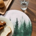 thumbnail image 4 of Round Placemats Watercolor Green Forest 15 inch Set of 6 Table Mats for Dining Table Trees Heat Resistant Non-Slip Kitchen & Home Decorative Place Mat Set, 4 of 8