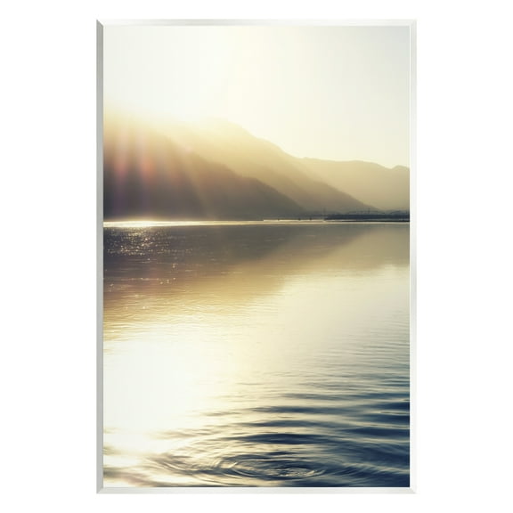 Stupell Industries Quiet Mountain Lake Water Ripples Sunrise Rays Photograph Unframed Art Print Wall Art, Design by Savanah Plank
