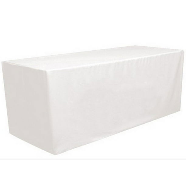 Gowinex White 4 ft x 2 ft Fitted Polyester Tablecloth Table Cover