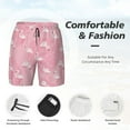 thumbnail image 5 of Balery Pink Flamingos and Flowers Mens Swim Trunks Swim Shorts for Men Quick Dry Inseam Beach Shorts with Compression Liner Pocket-Small, 5 of 9