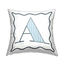 Stupell Industries Polka Dot Blue Letter A Square Decorative Printed Throw Pillow, 18 x 18