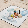thumbnail image 5 of Teddy Bear Balloon and Butterflies Beach Blanket Outdoor Picnic Blanket 78"x 78" Waterproof Foldable for Beach Camping Travel Hiking Grass Lawn Park, 5 of 5