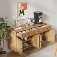 thumbnail image 6 of Kitchen Buffet Sideboard, Farmhouse Coffee Bar with Adjustable Shelves, Storage Cabinet for Living Room, Walnut, 6 of 9