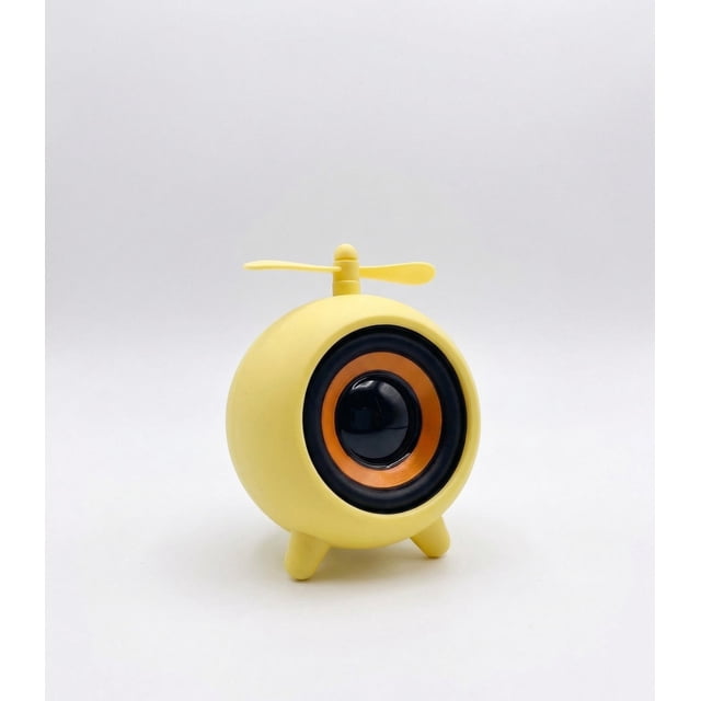 Mini Bocina Portatil Bluetooth TWS Altavoz Retro Helice Vintage Amarillo