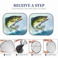thumbnail image 6 of Salouo Largemouth Bass jumps out of water Pattern Car Windshield Sun Shade Foldable | Front Windshield Shade for Sun, Heat and UV Rays | Interior Sun Protection-Small, 6 of 6