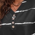 thumbnail image 4 of Boho Tops for Women Cotton Tunic Blouses for Women Dressy Casual 3/4 Length Sleeve Womens Tops V Neck T Shirts with Smocked, 4 of 7