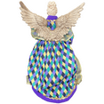 thumbnail image 3 of Santa's Workshop Indoor Home Christmas Decorative 16" Mardi Gras Angel Tree Topper, 3 of 4
