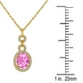 thumbnail image 4 of Mauli Jewels Engagement Necklace for Women 2.60 Carat Unique Oval Shape Gemstone And Diamond Pendant 4 prongs 10K Yellow Gold With 18'' Rope Chain|Silver Chain, 4 of 7