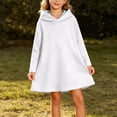 thumbnail image 2 of XYAIYT Long Sleeve Dresses for Girls Solid Color Long Sleeve Knee Length Dress Comfy Lightweight Kids Clothes, 2 of 6