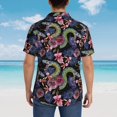 thumbnail image 4 of Honeii Snake And Flower Print Men’s Hawaiian Shirt,Classic Button-Down Short Sleeve Shirt, for Beach, Vacation, and Outdoor Activities,XX-Large, 4 of 7
