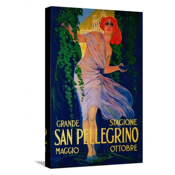 Art.com San Pellegrino Vintage Poster - Europe Stretched Canvas Print Wall Art by Lantern Press, 12" x 18"
