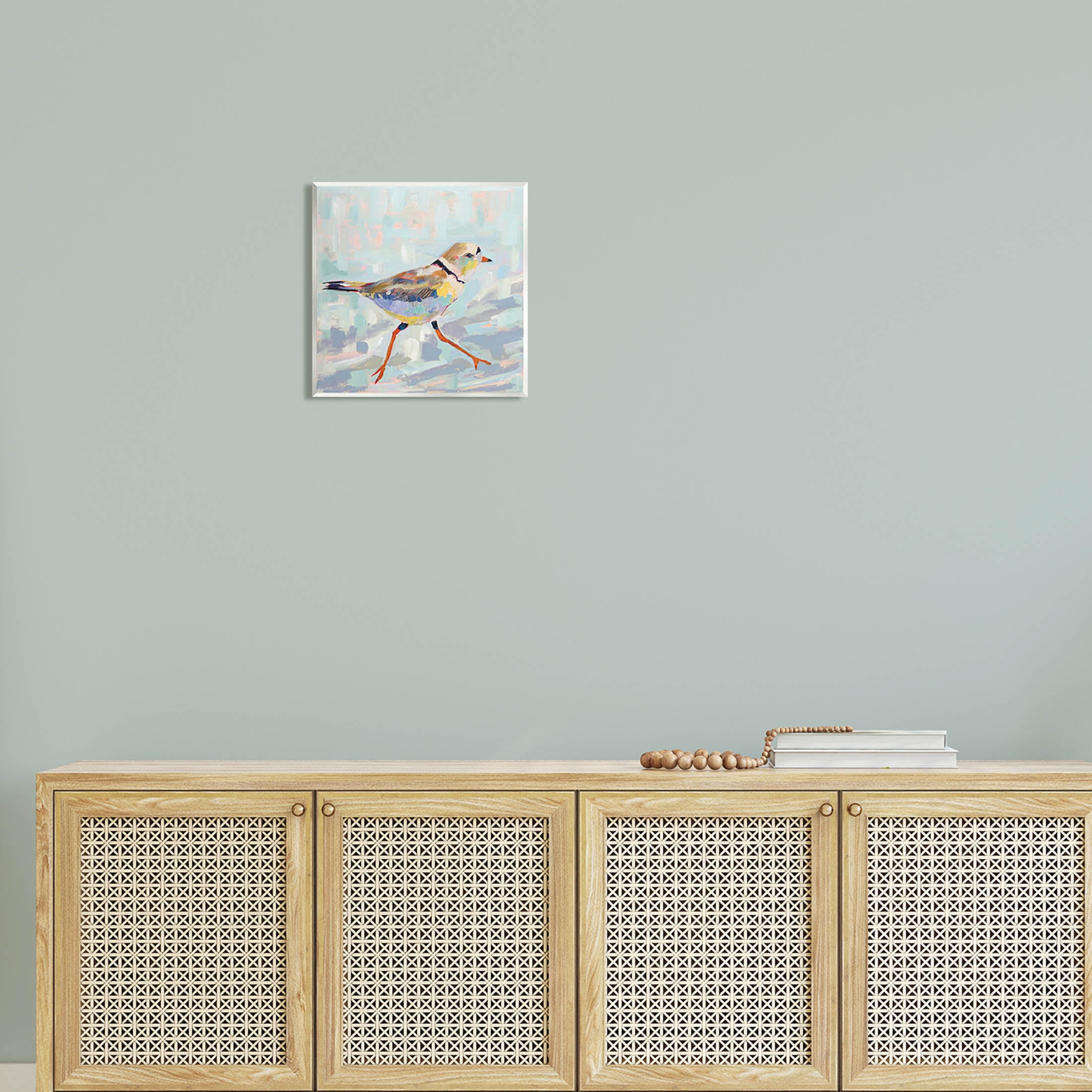 Stupell Industries Coastal Plover Abstract Bird Painting Unframed Art Print Wall Art, Design by Jeanette Vertentes