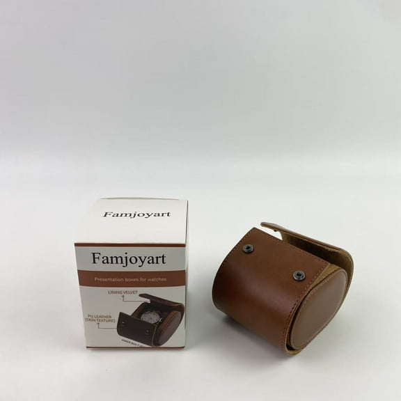 Famjoyart Presentation boxes for watches,Luxury Leather Watch Storage Box Travel Single Watch Case Watch Gift Box for Christmas Anniversary Birthday