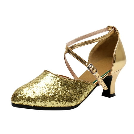 Sandals for Womens Latin Born Sandals for Women Dance Shoes Sandals Heeled Cute Sandals for Women Ballroom Salsa Tango Party Sandals for Women Dressy Sequin Dance Shoes