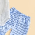 thumbnail image 5 of UngA Baby Boy Summer Clothes 0 3 6 12 18 Months Basic Romper Plaid Pant Set Newborn Infant Going Coming Home Outfits (Blue,6-12 Months), 5 of 5