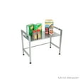 Mind Reader Metal Top Microwave Shelf Counter Unit with 2 Hooks, Silver