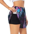 thumbnail image 3 of Lsque Neon Night Cityscape Printed Women's Running Shorts with Liner Pockets,Elastic Quick Dry Workout Athletic Gym Yoga Shorts,Womens High Waist Shorts-X-Large, 3 of 9