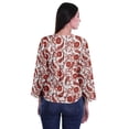 thumbnail image 4 of Moomaya Haut à Manches Longues Imprimé avec Patte de Boutonnage, Col Rond, Tunique d'Été Décontractée pour Femme, 4 of 5