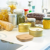 SEWCHICS 4-Piece Glass Canister Set for Tea Coffee Sugar with Airtight Lids Kitchen Storage Jars