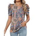 thumbnail image 1 of Blusa LUYAA casual de negocios para mujer con cuello en V y manga corta, 1 of 5