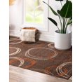 thumbnail image 4 of Unique Loom Automne Cercles Zone Tapis 5' x 8' Rectangulaire Marron/beige, 4 of 5