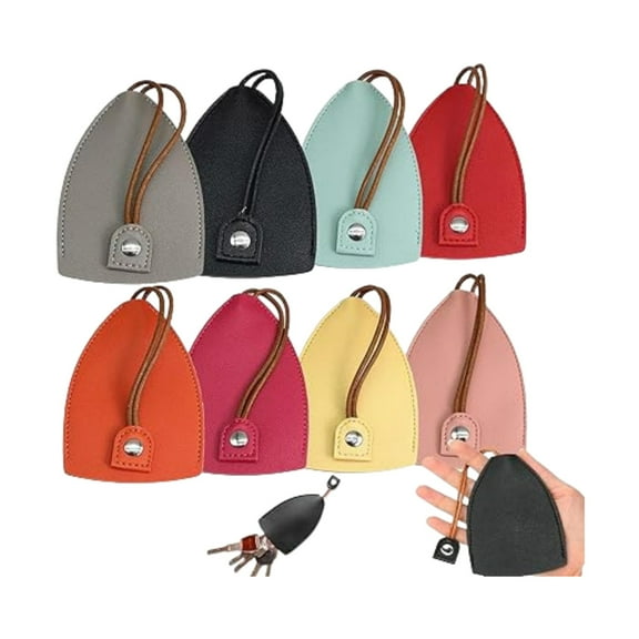 Key Case 11.5x7.5cm PU Leather with Anti-Lost, Scratch Protection 8 Piece Assorted Colors 8 Pack