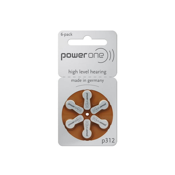 Power One Size 312 Zinc Air MercuryFree Hearing Aid Batteries (60 Pack