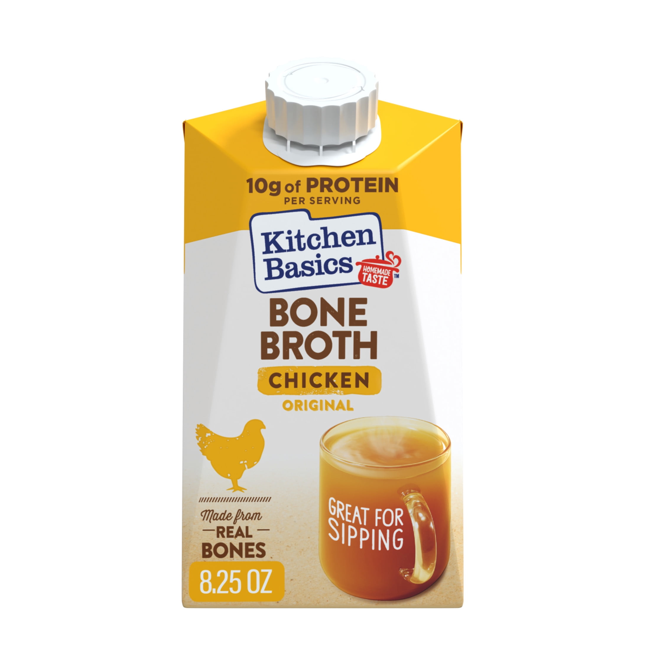 (12 pack) Kitchen Basics Chicken Bone Broth, 8.25 oz Carton
