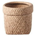 thumbnail image 1 of 1pc Cement Indoor Plant Pots Planter Flower Containers Woven Basket Shape Flowerpot, 1 of 8