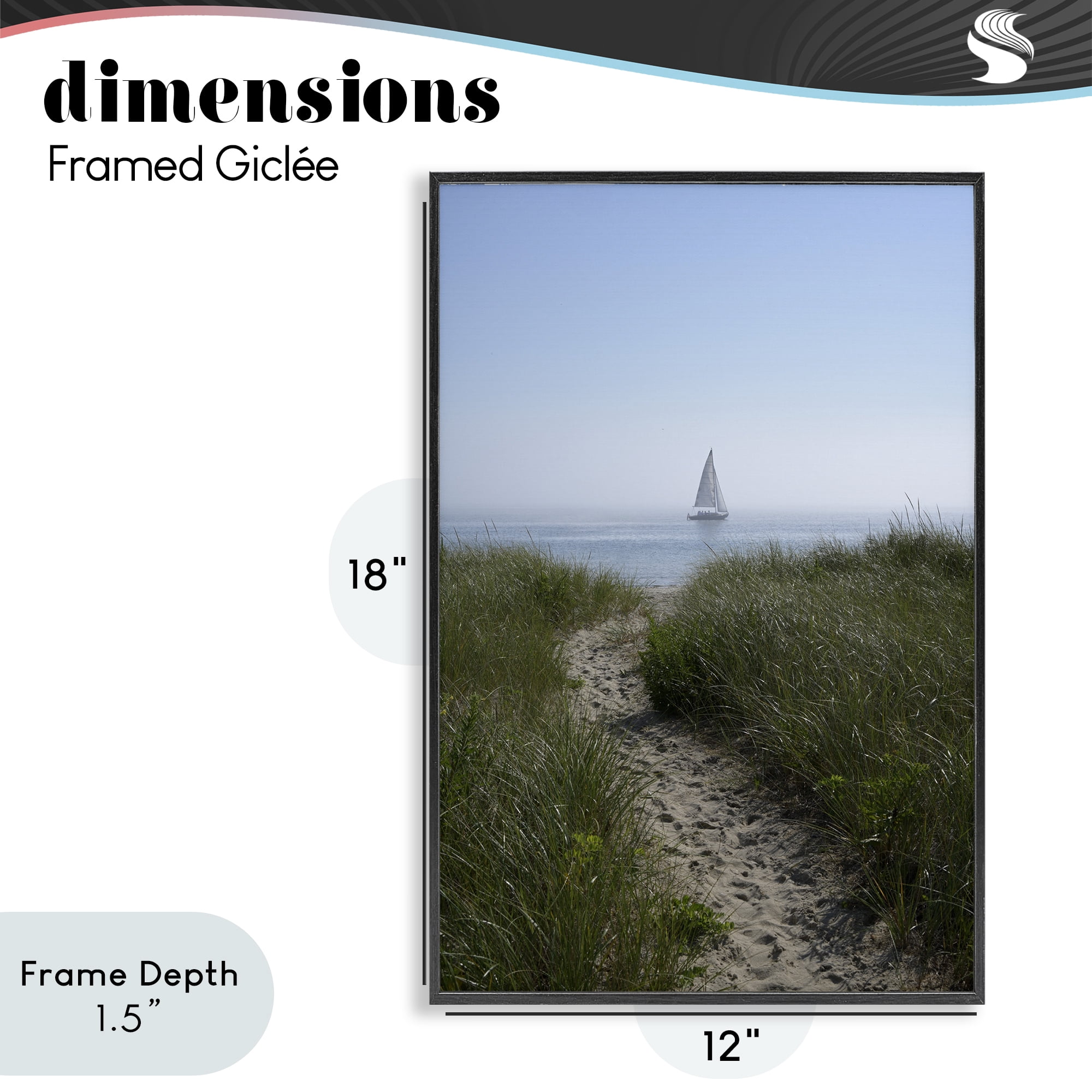 Stupell Industries Path to Morning Sail Black Framed Giclee Art, design by JLM Photographs