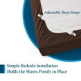 thumbnail image 6 of 400 Thread Count 100% Egyptian Cotton Sleeper Sofa Bed Sheet Set Solid King Size (76"x 80"x 7" ) with 4 -PCS Fitted Straps Color Chocolate, 6 of 6