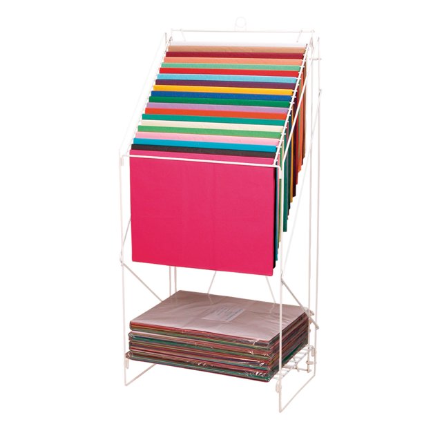 Tissue Paper Rack White Wire Floor Standing (23"W x 15½"D x 49"H
