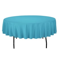 LinenTablecloth 90 in Round Cotton-feel Tablecloth Turquoise