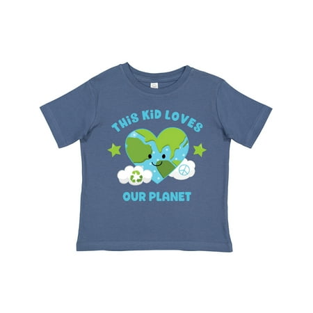 

Inktastic This Kid Loves Earth Gift Toddler Toddler Girl T-Shirt