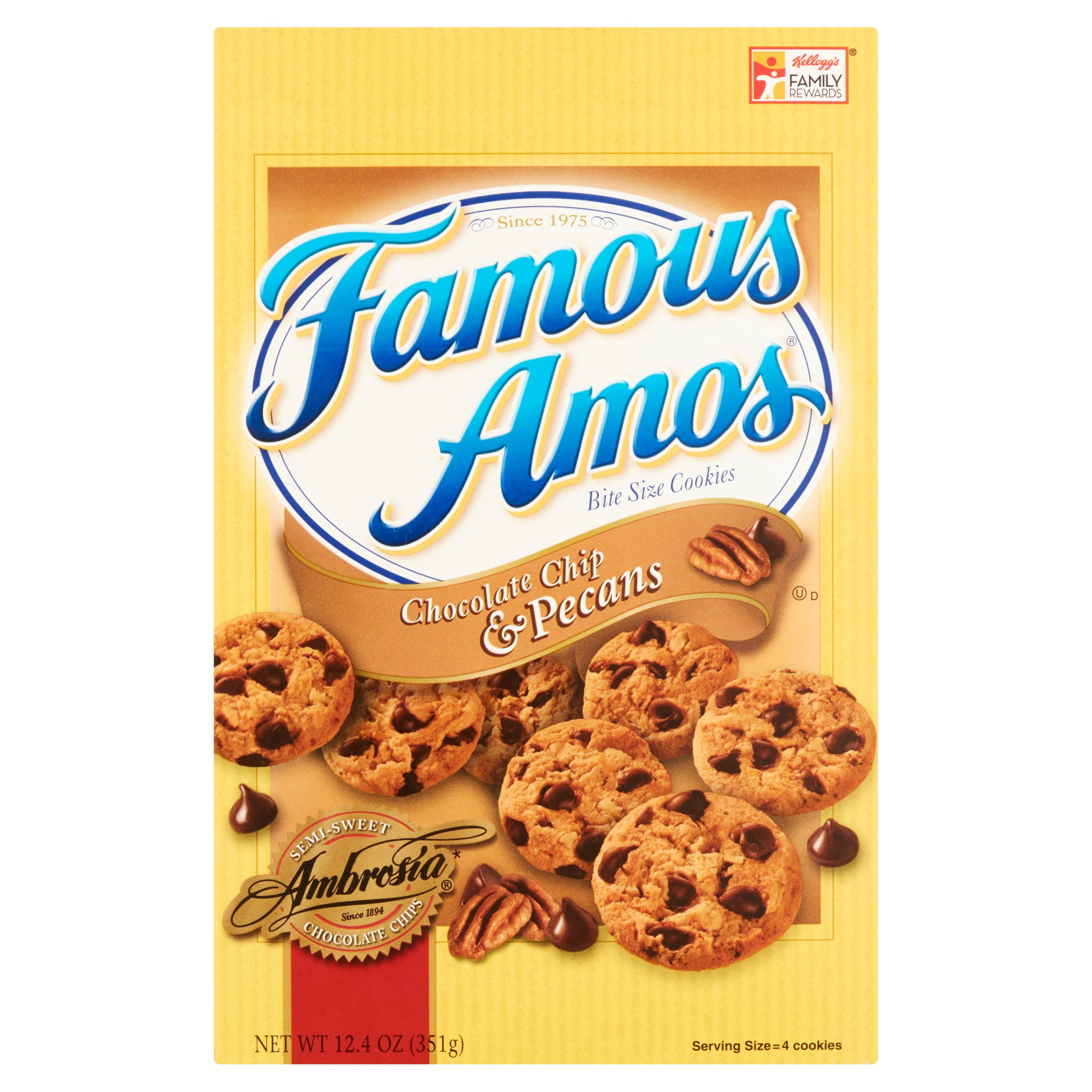 Worksheet Famous Amos famous amos bite size chocolate chip pecans cookies 12 4 oz walmart com