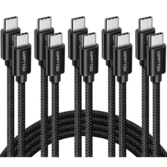 USB C to USB C Cable 60W 3ft, 5-Pack USBC to USBC Cable Nylon Braided, Type C to C Charger Cord Fast Charging for iPhone 16 15 Pro Max/Plus, for iPad/MacBook Pro/Air, for Samsung Galaxy S25 S24 S23